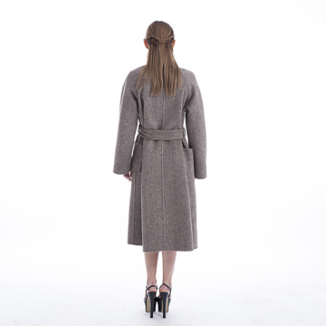 Winter ladies wear belted cashmere coats