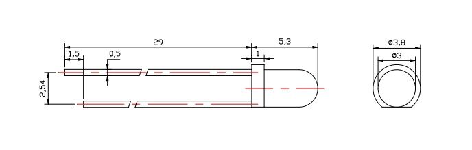 3mm UV LED Size