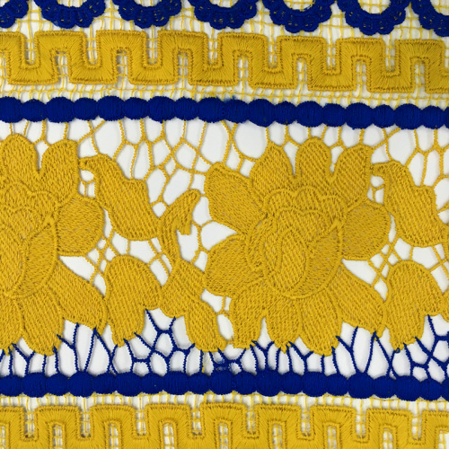 Elegant Geometry And Flower Chemical Lace Embroidery Fabric