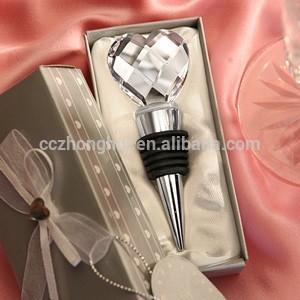 2016 Heart shape crystal wine stopper for gifts