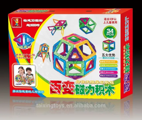 Hot Selling DIY Large Wooden Magnetic Buiding Blocks for Children