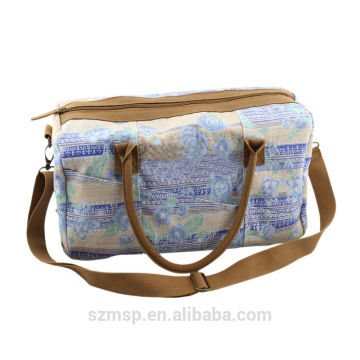 small cotton string handle tripper bag 12 os canvas printing women duffel bag,travel bag
