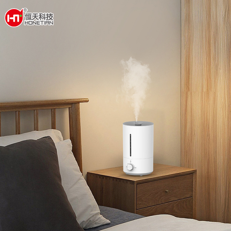 HONETIAN visible water level knob control 4.0L capacity 360 degrees adjustable nozzle white colour indoor plastics humidifier