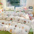King/queen saiz selimut yang berwarna-warni meliputi set tempat tidur 4-keping