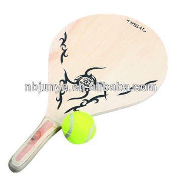 well sale high quality wooden beach racket with ball