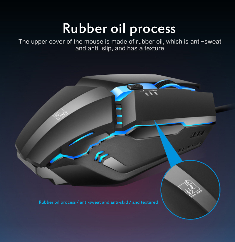 Professional Mouse K3 USB Wired 7 Color Lighting 1600DPI Adjustable Gaming Mouse Mice For Computer For LOL For Laptop PC Mouse