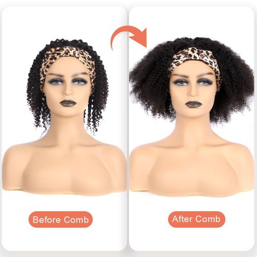 Peluca de diadema de seda rizada afro peluca de diadema de seda para mujeres 180% wigmy rizado cabello humano peluca brasileño media peluca