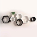 6 Piece Mount Hexagon Shape MDF Wall Shelf