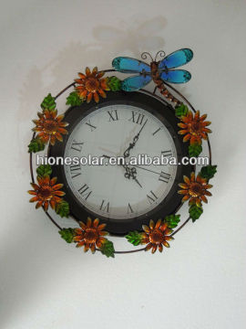 butterfly and flower rechargeable battery garden solar clock