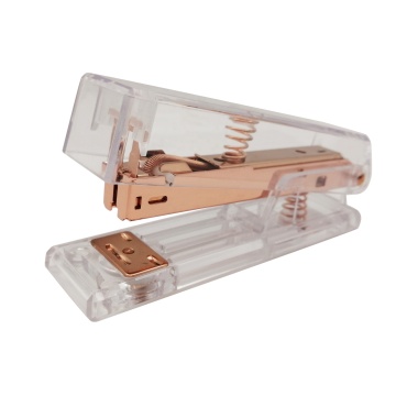 Luxury Transparent Rose Gold Half Strip Stapler - New Design Office Decor Gift