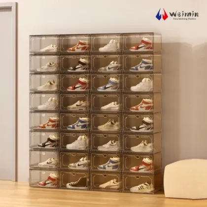 2025 New Black Acrylic Shoe Box Storage Cabinet