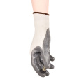 Dust-free white polyester silk gray nitrile coated gloves