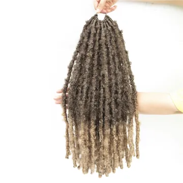 Distressed Butterfly Locs Crochet Hair Long Braids Extension 100% Handmade Faux Locs Pre Looped Synthetic Braid Dreadlocks
