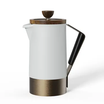 DHPO French Press Coffee Maker, 600ml Ceramic Coffee Pot with 304 Stainless Steel 4-Level Filtration