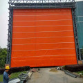 Automatic high speed stacking up hangar door