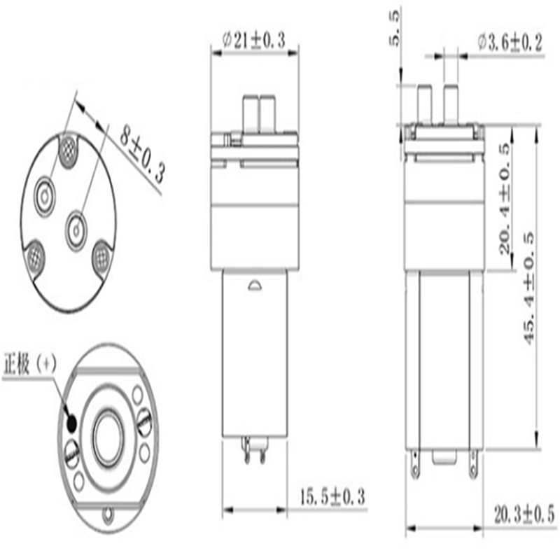 Miniature negative pressure pump