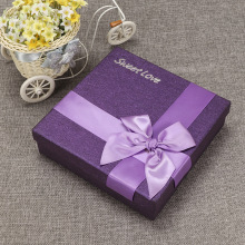 Custom Luxury Purple Gift Box With Ribbon Lid