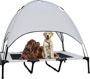 Portable Waterproof Elevated Dog Cot with Canopy - Pet Bed Tent