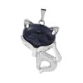 Collier Fox Luck Fox Blue Sandstone Fox pour femmes Hommes guéris