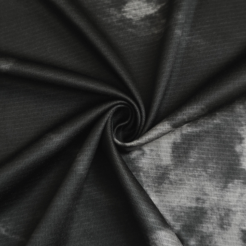 Anpassad design låg stretch wicking polyester slips färgade interlock jacquard sporttröja tyg