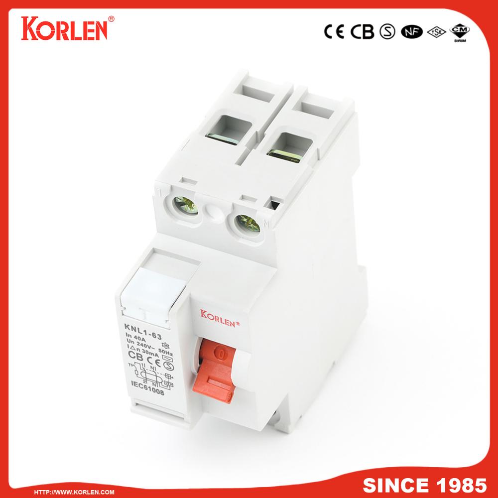 Residual Current Circuit Breaker KNL1-63 3KA CE 4P