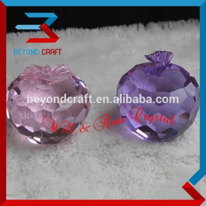 Optical Apple Shaped Crystal Glass Paperweight