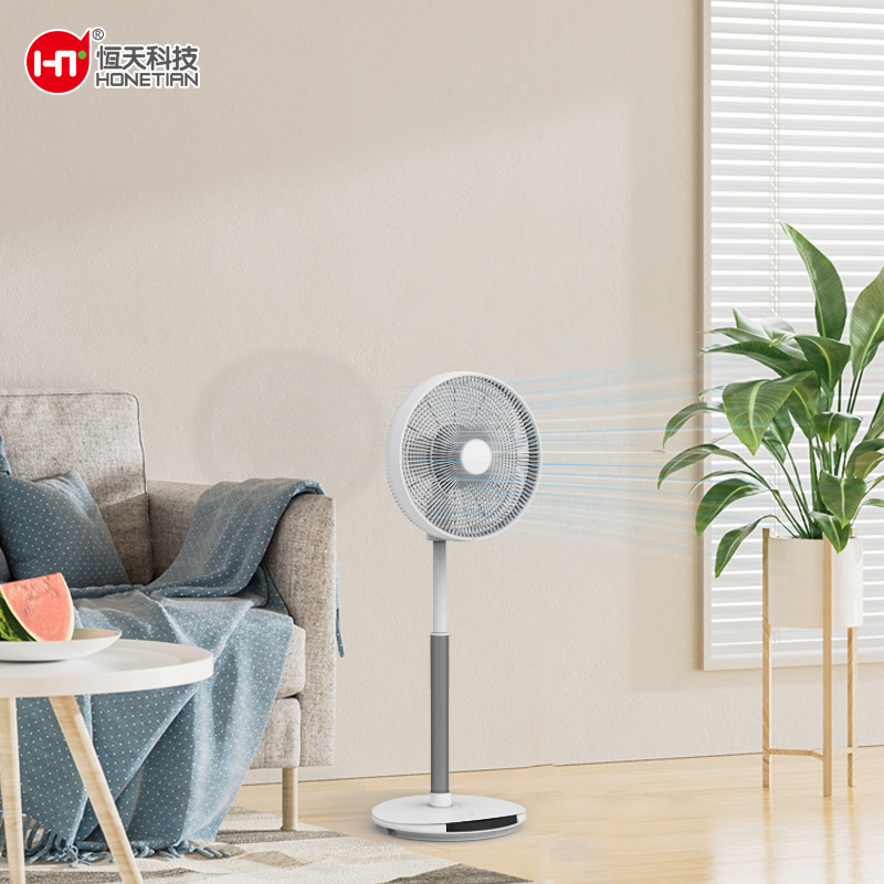 HONETIAN LED display remote control 12 speeds 4 modes 8 timer 7 blades 14 inches DC circulator custom colors plastics stand fans