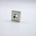 Neodymium square magnet with countersunk hole