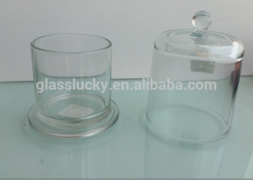 wholesale clear glass bell jar with base and round knob