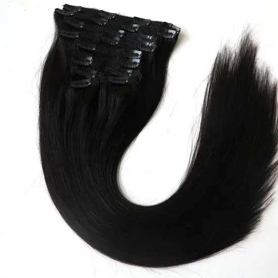 Xuchang Harmony 120g 22inch double drawn clip hair thickness end clip in hair extensions 100% human hair