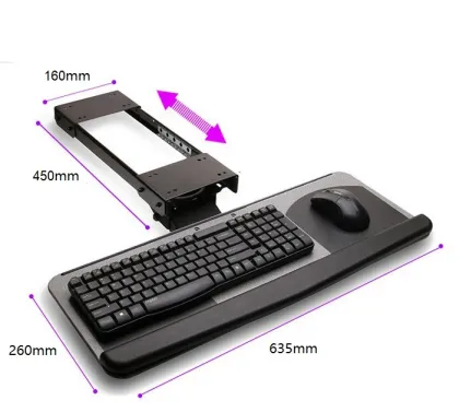 Ergonomic Clamp On Keyboard Tray With Mouse Pad