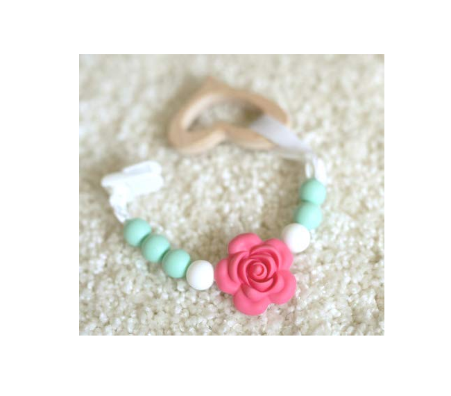 BPA Free Rose Beads Silicone Beading Clips Pacifier