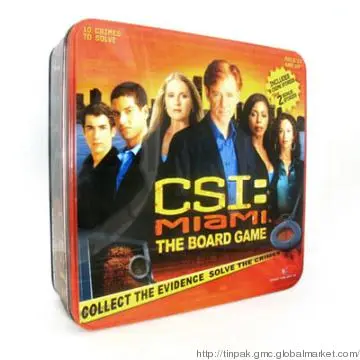 Square DVD tin with step top