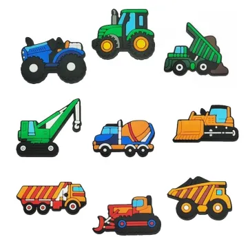Hot Selling Soft PVC Shoes Decoration for Kids' Party - Excavating Machinery Styled Clog Charms