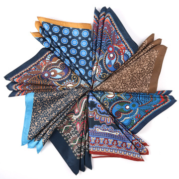 Heren polyester bedrukte paisley zakdoek - 30 cm vierkante pochet