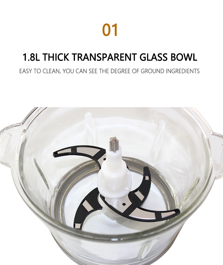 Transparent and visual electric meat grinder