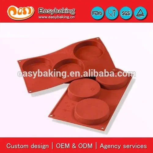 3 Cavities sponge base cake baking pans silicon bakeware