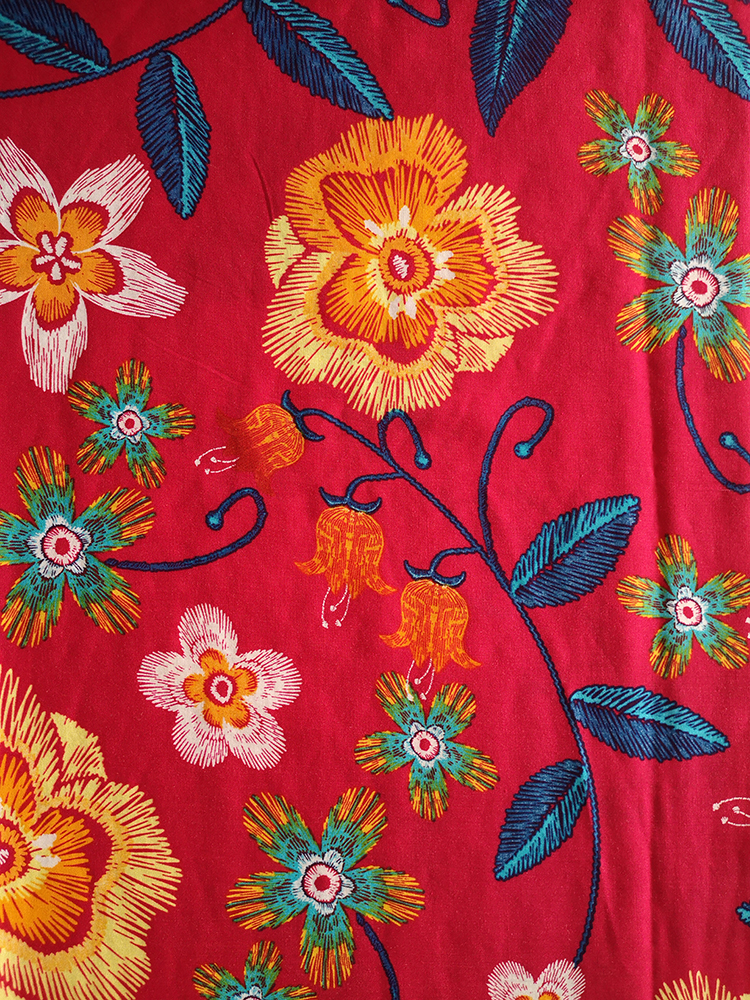 Embroidery Design Rayon Challis 30S Light Printing Fabric