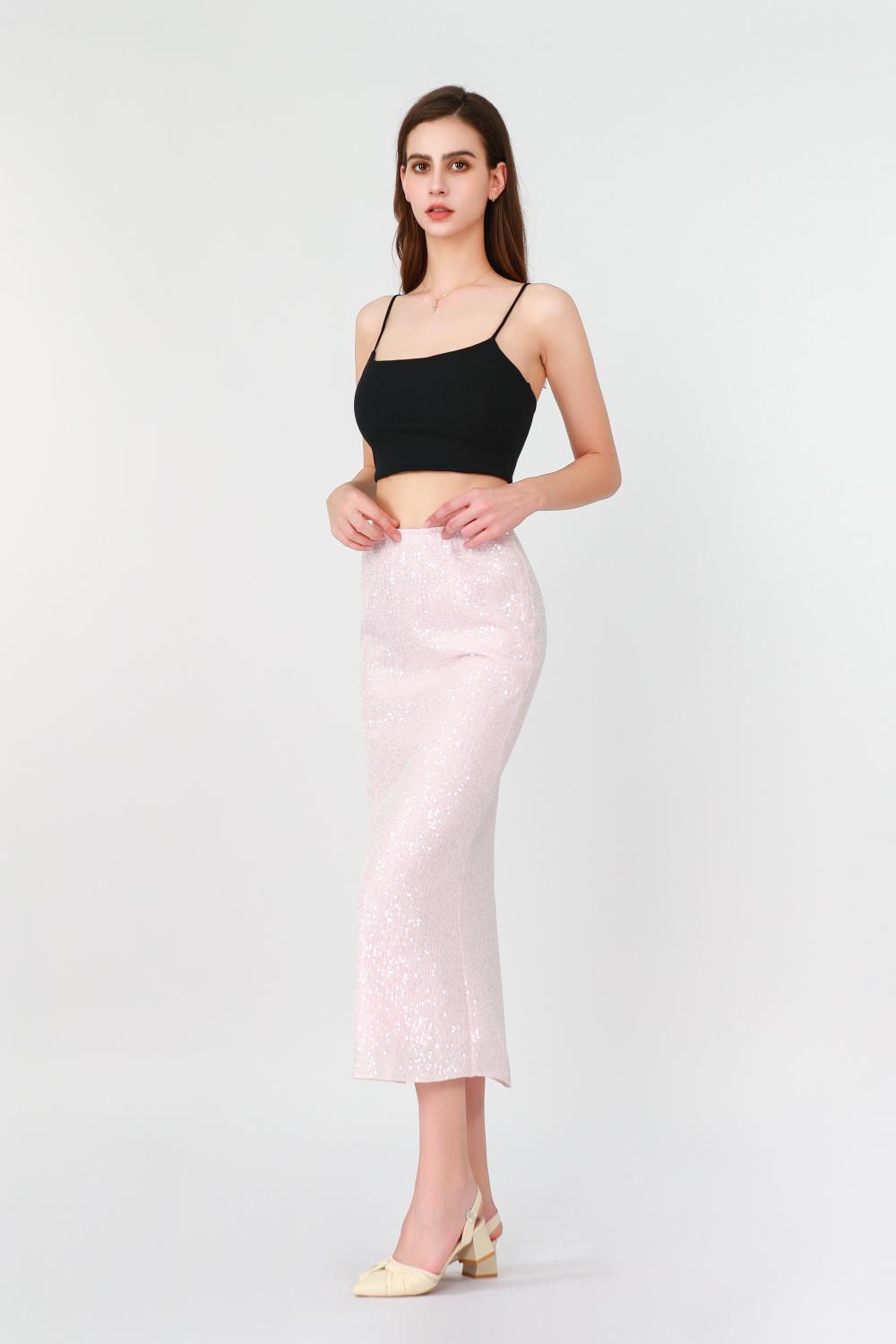 Ladies Sparkling Knee-length Skirt