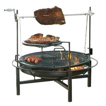 multifunction outdoor camping wood burning BBQ Grill Rotisserie Grill with bbq