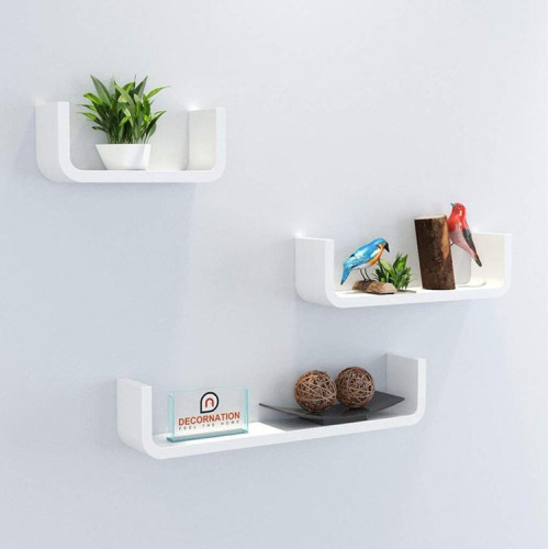 Floating Wall Shelf Set of 3 U Shape