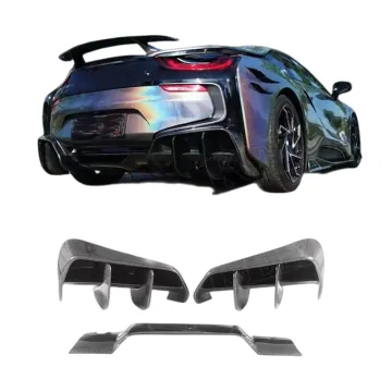 For BMW I8 EB style carbon fiber rear bumper diffuser front bumper edge rear spoiler side skirt body kit