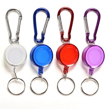 Solid Color Retractable Reel Recoil ID Badge Lanyard Name Tag Key Card Holder Belt Clips Hoist buckle Key Ring