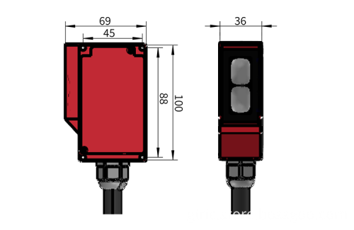 GTRIC Optic Photocell Switch Sensor: 24-220V AC/AD Universal, 10m Sensing Distance Through Beam Series Square Photoelectric Sens