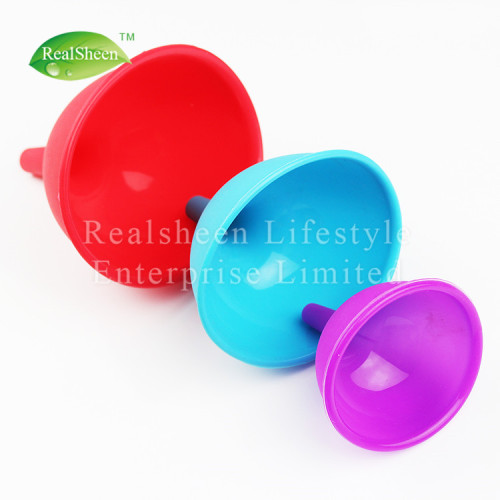 3 Piece Kitchen Essential Silicone Funnel Set