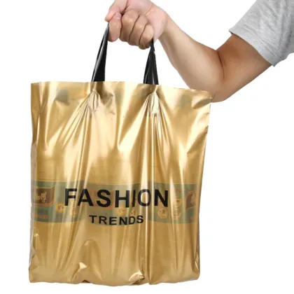 HDPE Single Layer Plastic Bags with Your Logo: Custom Plastic Handle Shopping Bags