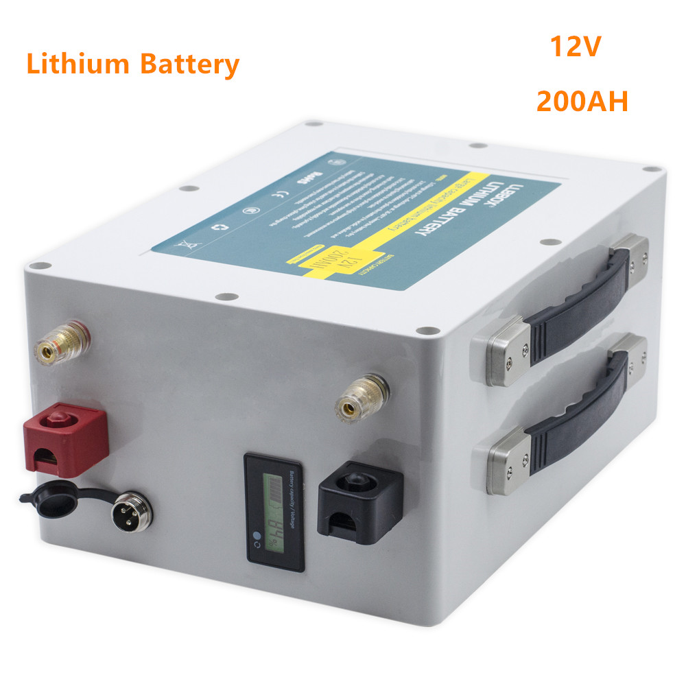 12V 200AH lithium battery pack 12v lithium ion battery 200ah batteries with 20A charger for electric motor,RV, boat,backup power