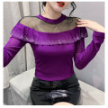 Mesh Fashion Round Neck Hollow Top