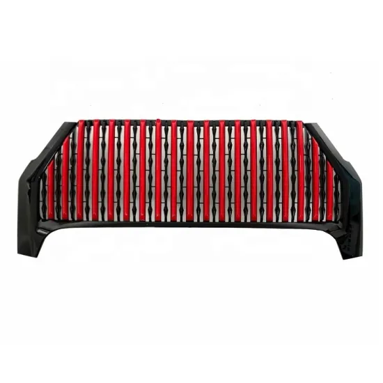 Wholesale 2021 Rocco Red Bar Grille Front Radiator Net Modified Bumper Grill Body Kit for Toyota Hilux Revo