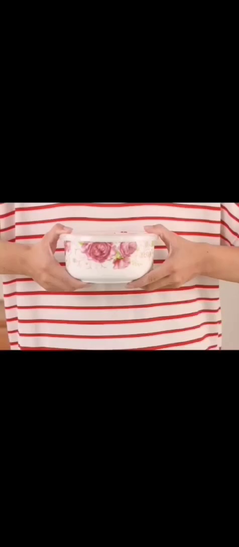 Bone China Bowl Set with Plastic Cover